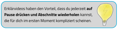 Hinweis zu Erklärvideos